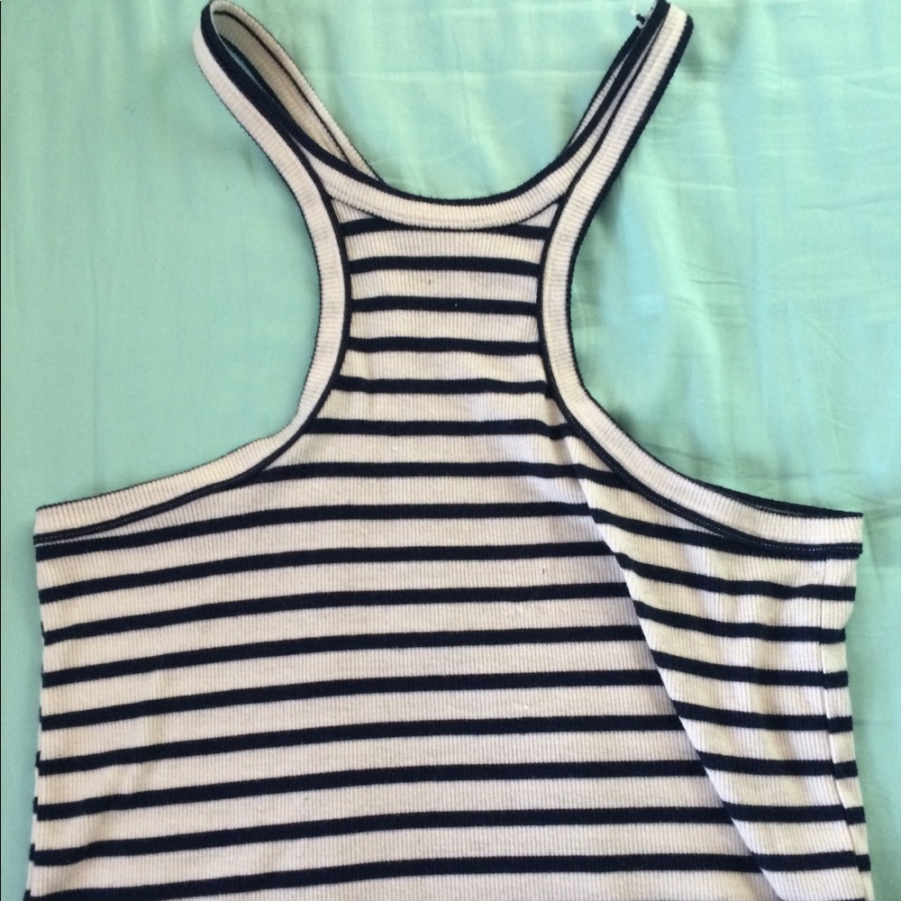 Blue & white crop top